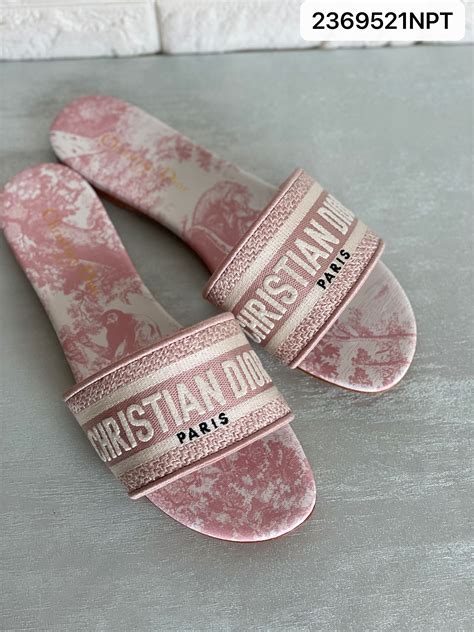 dior pink print|pink dior slides.